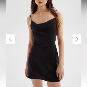 Urban Outfitters Mallory Cowl Neck Slip Dress Black Size Small